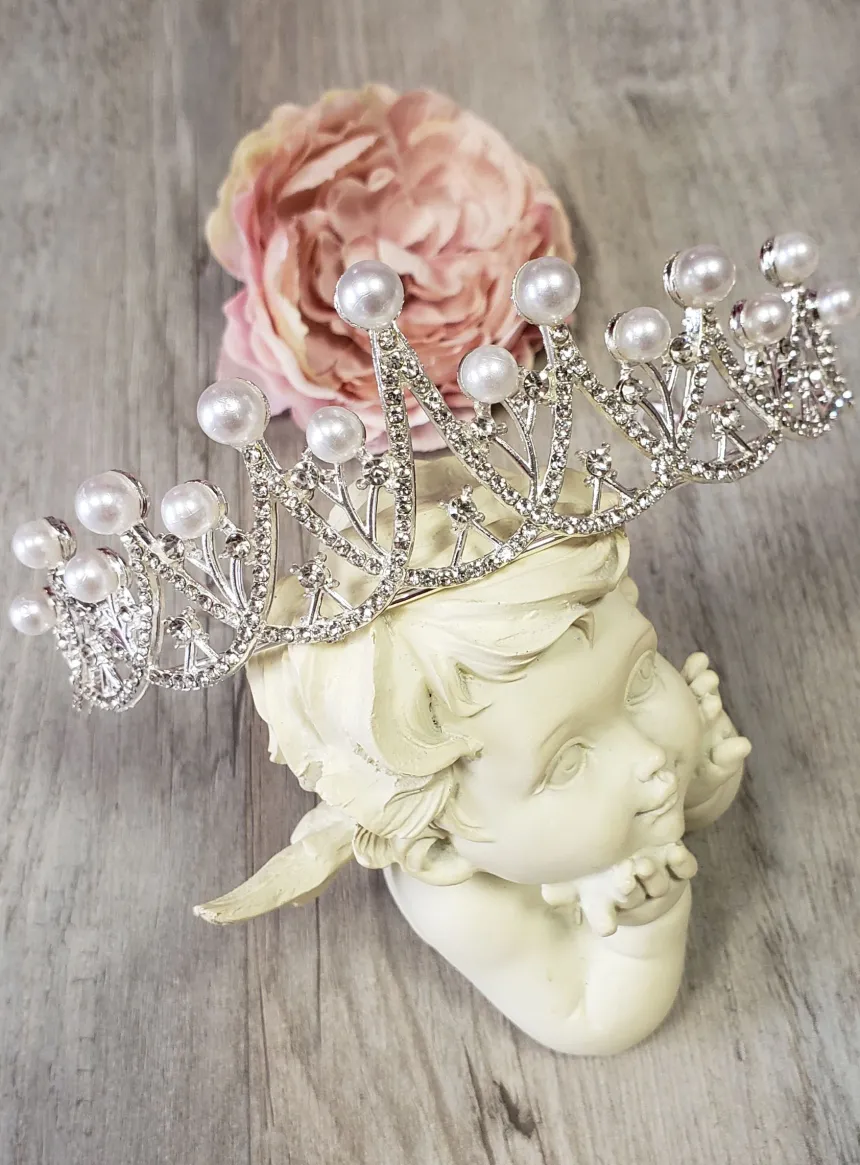 Diadème princesse fille ou femme Gris argent
