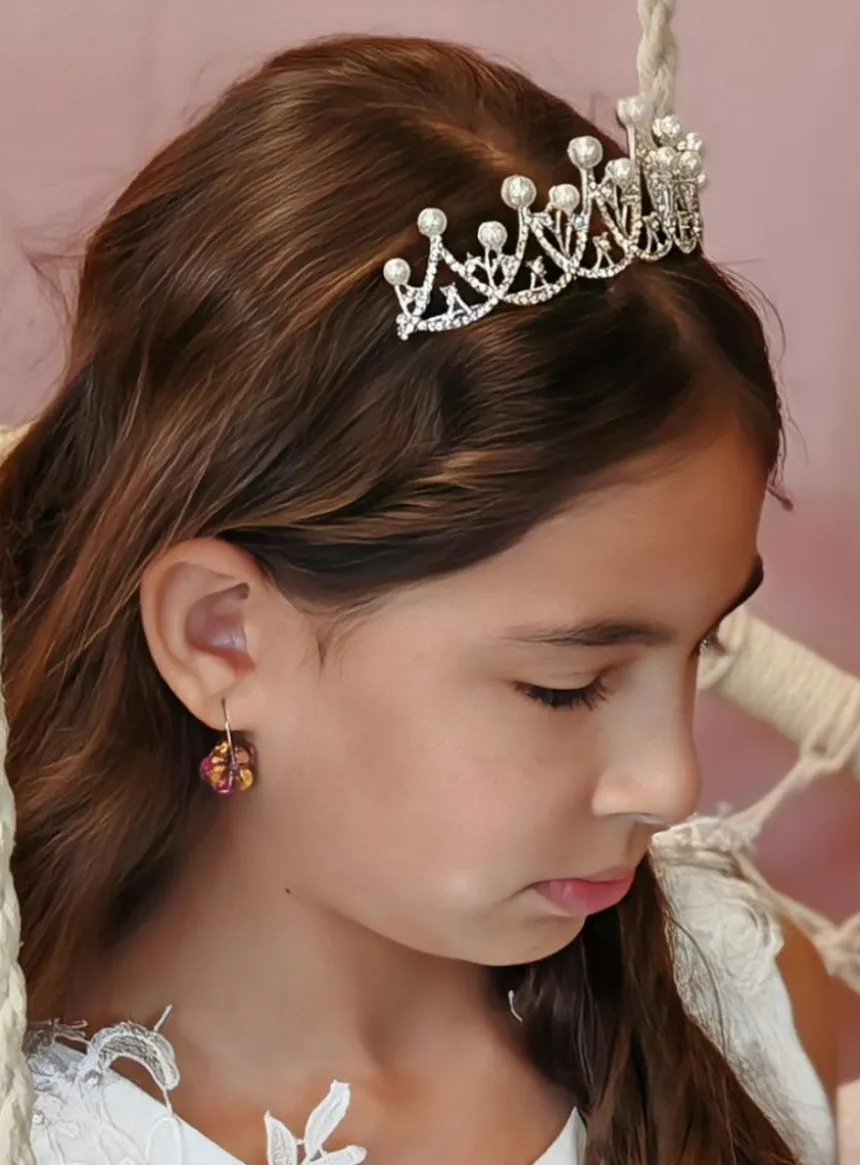 Diadème princesse fille ou femme Gris argent