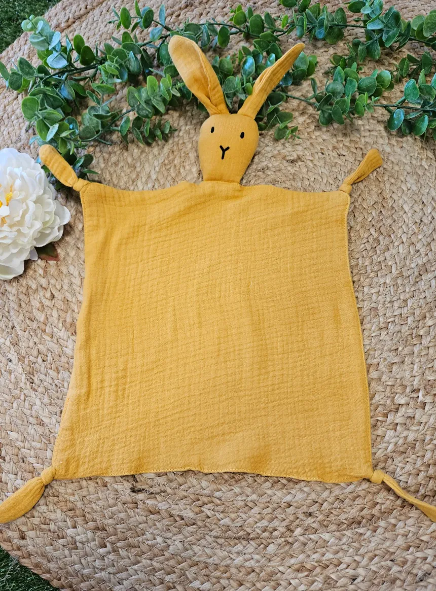 Doudou lapin en coton - personnalisé