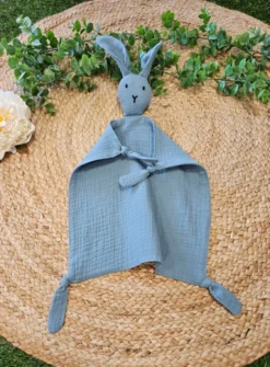 Doudou lapin en coton - personnalisé