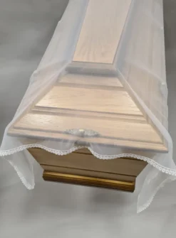 Drap mortuaire linceul transparent dentelle