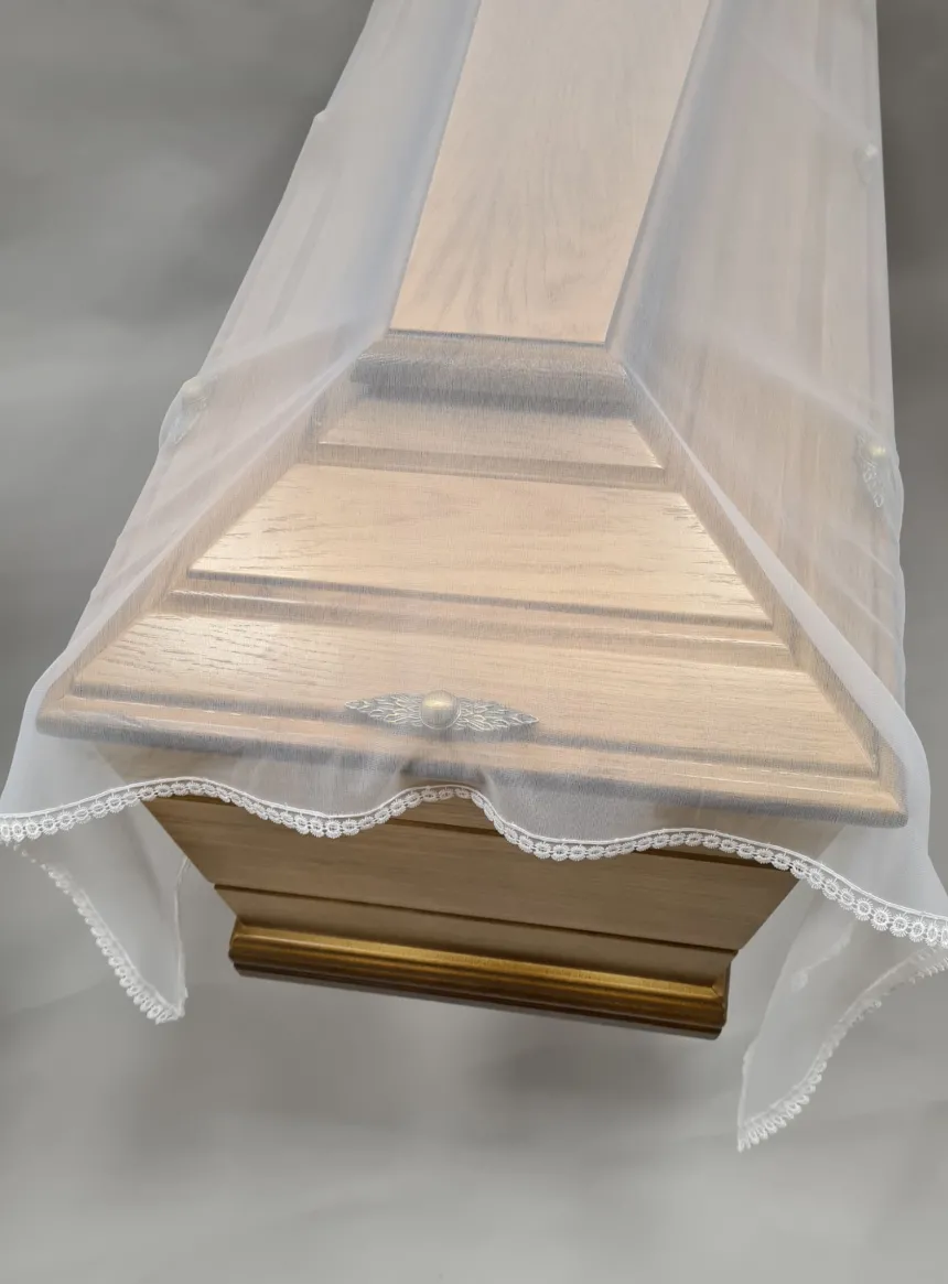 Drap mortuaire linceul transparent dentelle