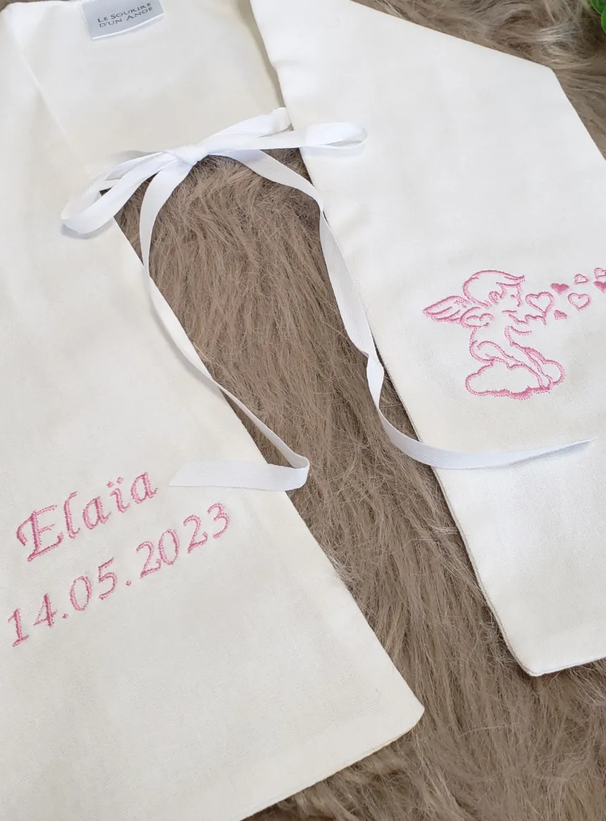 Etole baptême lin Blanc