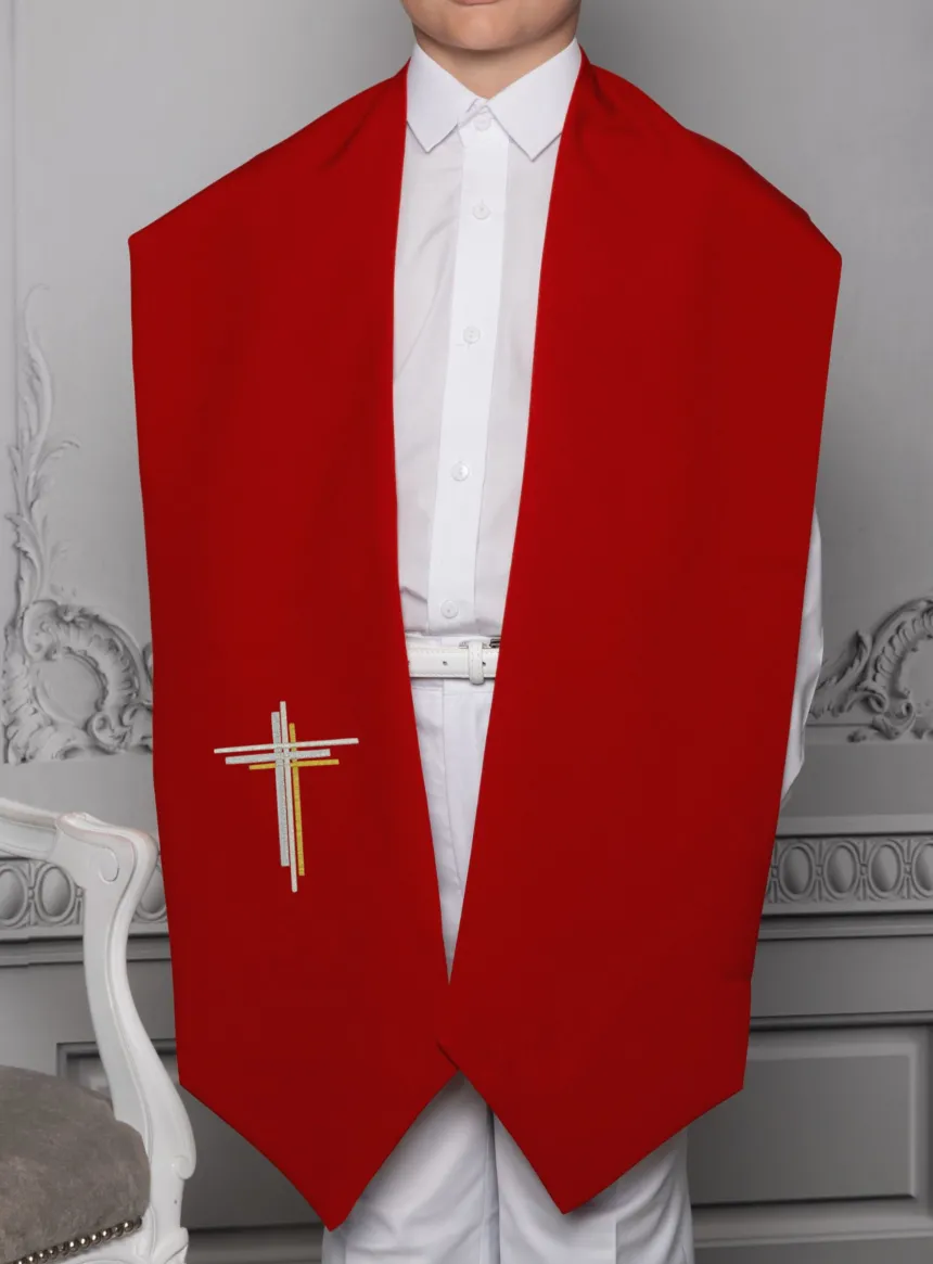 Etole confirmation rouge en pointe - Personnalisable Rouge