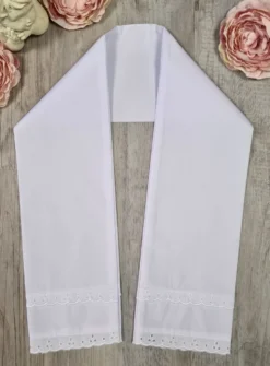 Etole de baptême coton / dentelle - Personnalisable Blanc