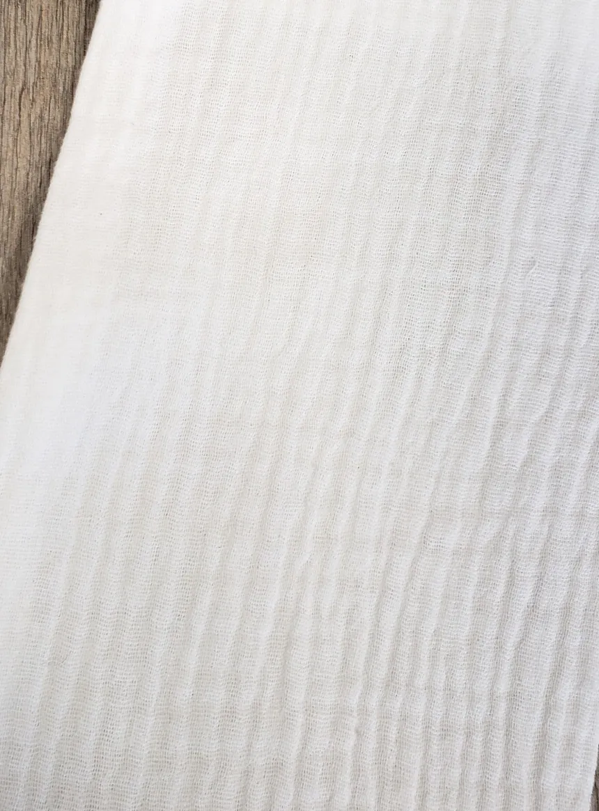 Etole de baptême coton gaze - personnalisable Blanc