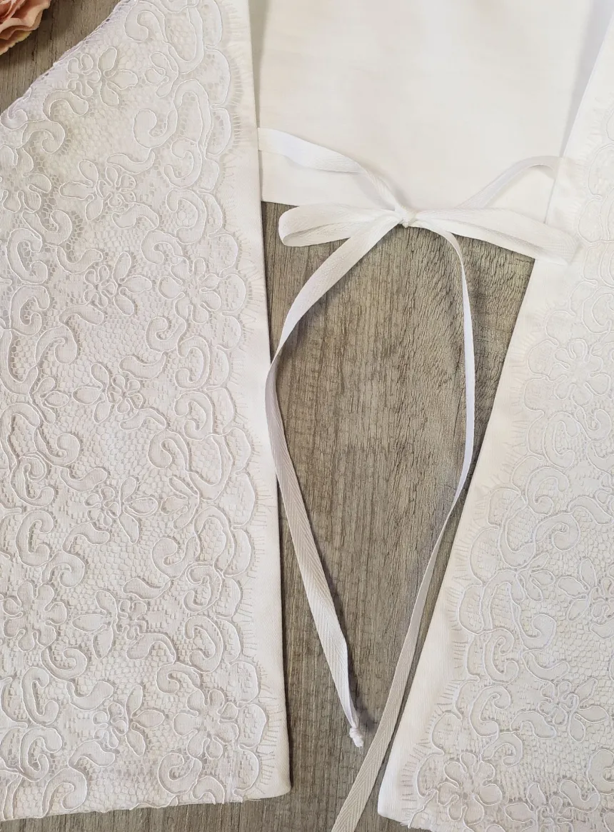 Etole de baptême dentelle Blanc