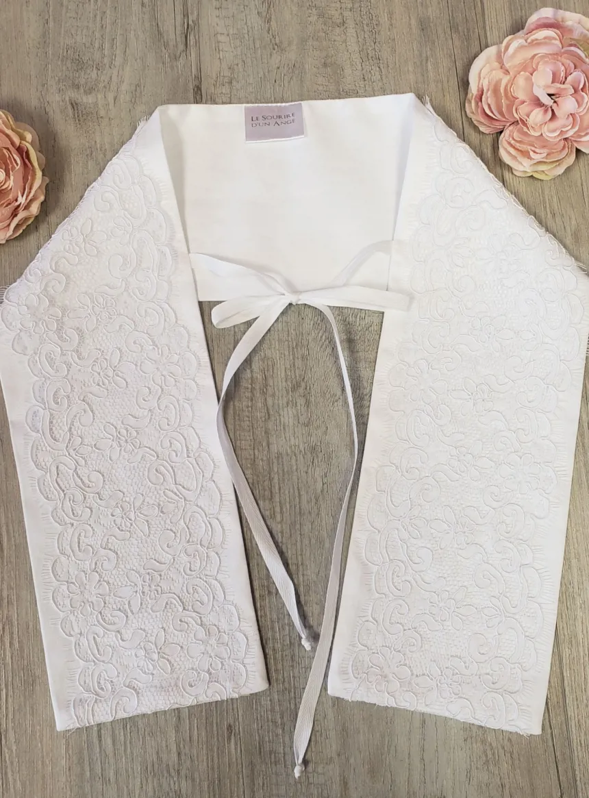 Etole de baptême dentelle Blanc