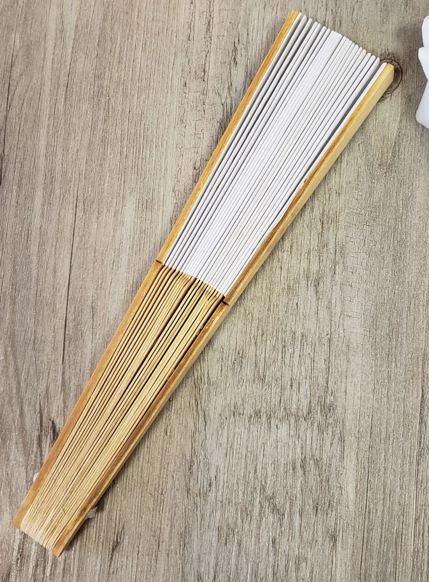 Eventail bois-papier Blanc
