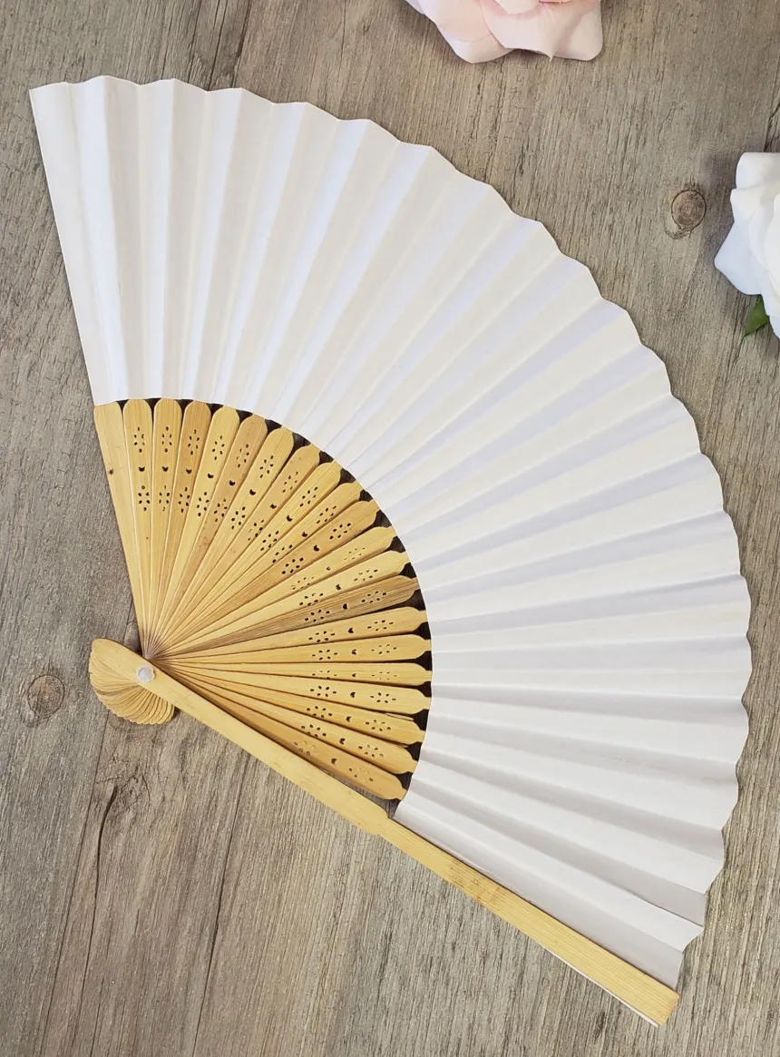 Eventail bois-papier Blanc