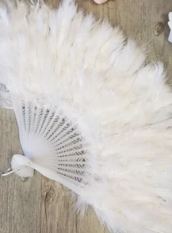 Eventail plume mariage Blanc