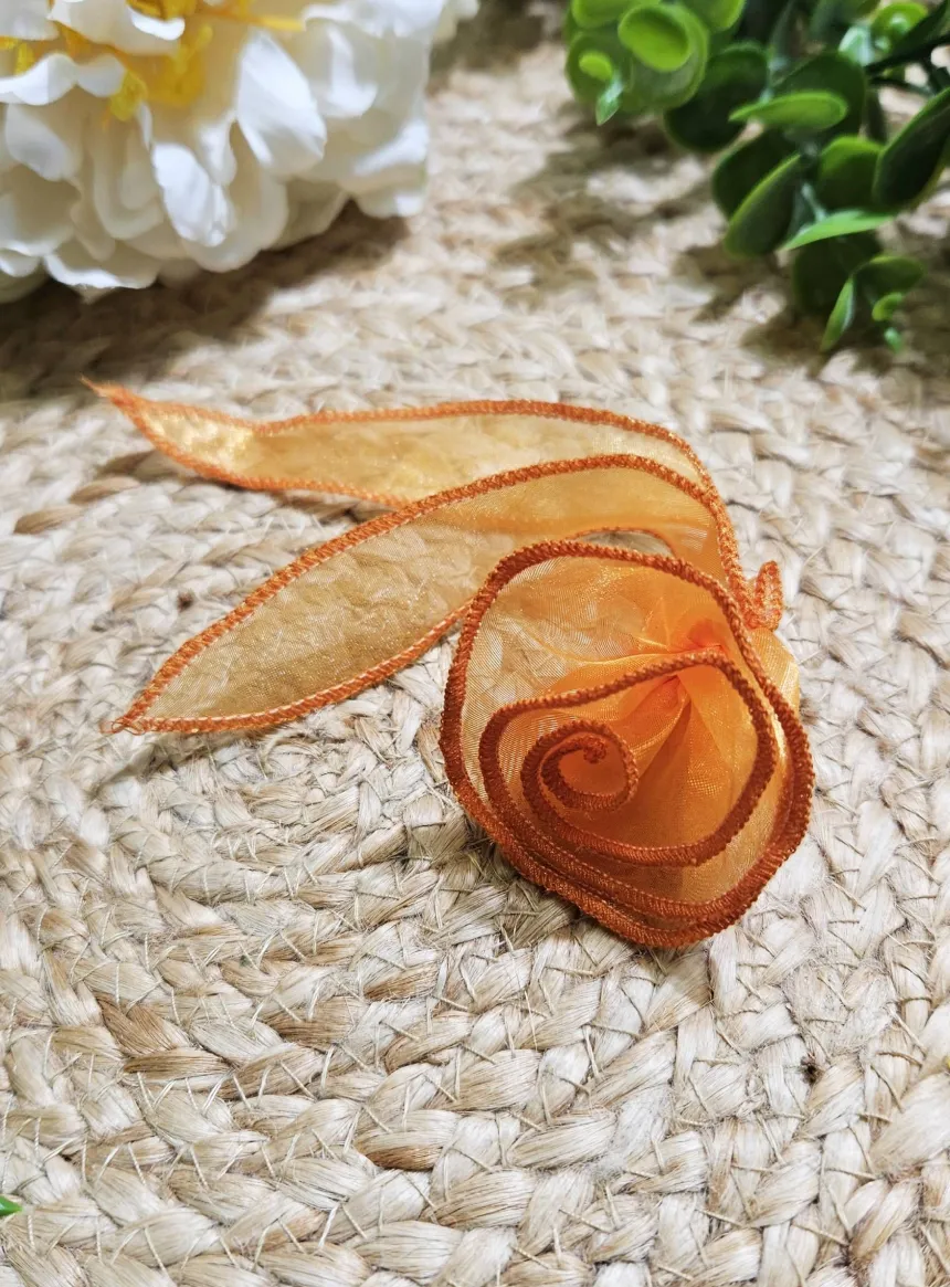 Fleur en organza Orange