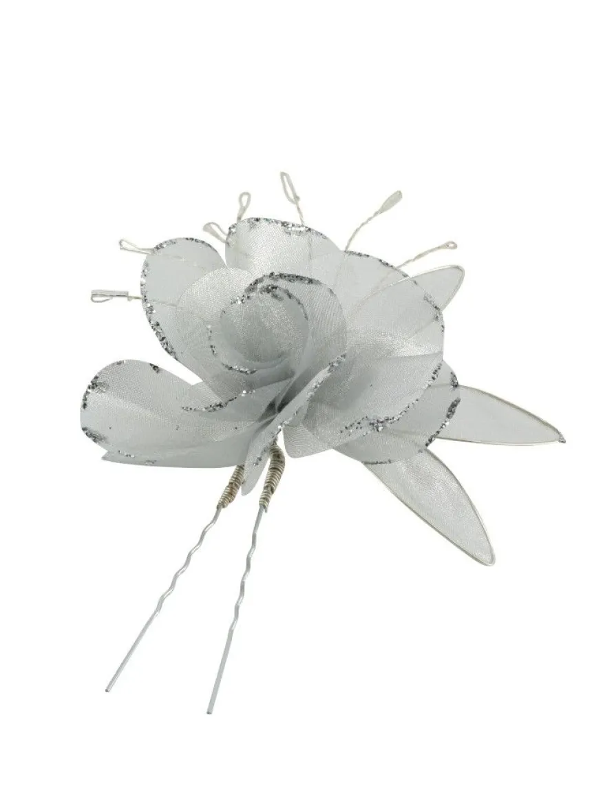 Fourche cheveux fleur avec paillette