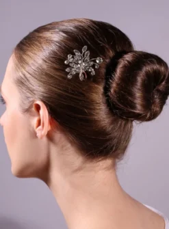 Fourche cheveux fleur de strass Gris argent