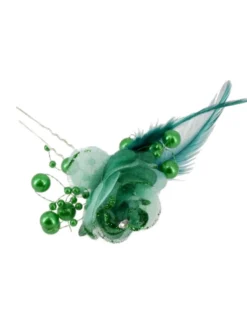 Fourche cheveux fleur et plume