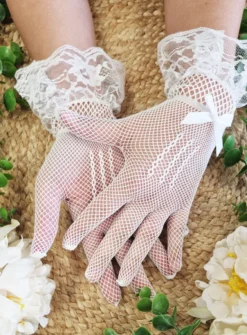 Gant de mariée résille et dentelle