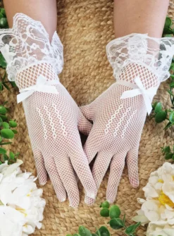 Gant de mariée résille et dentelle