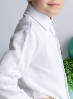 Gilet blanc avec bouton pour garçon
