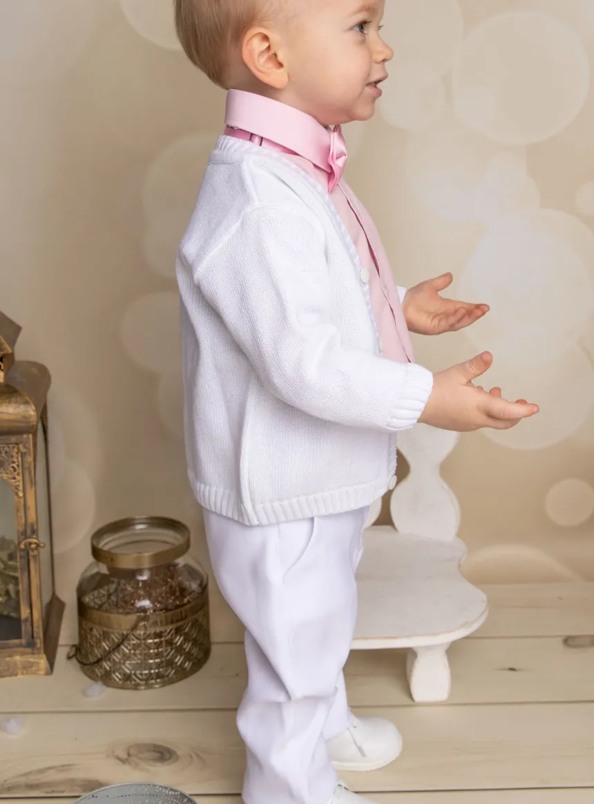 Gilet blanc avec bouton pour garçon