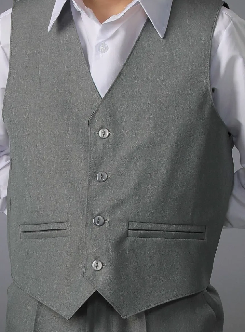 Gilet costume garçon gris chiné