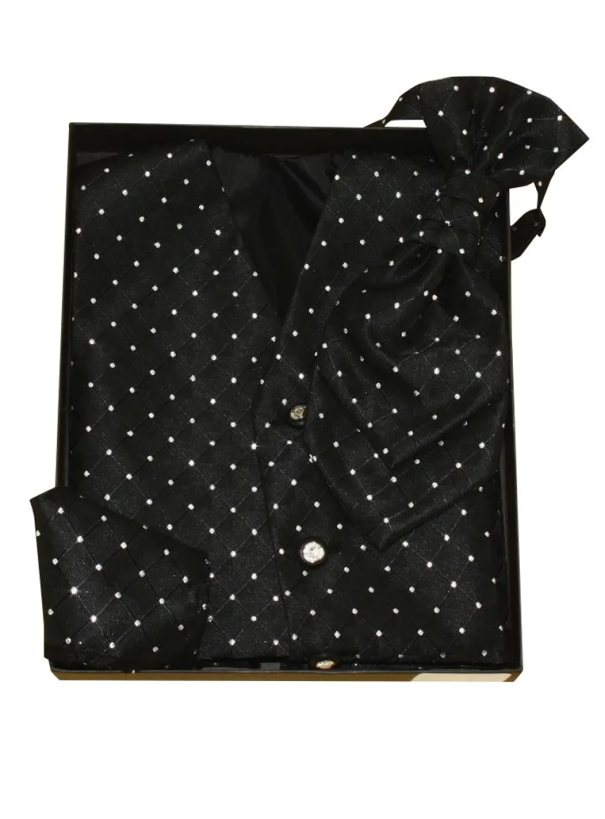 Gilet cravate lavallière enfant couleur au choix Noir 2 ans