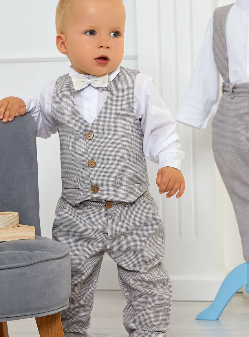 Gilet de costume enfant + Noeud pap. collection Antoine