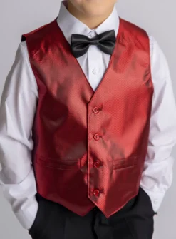 Gilet de costume enfant tissé bordeaux Léo
