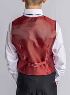 Gilet de costume enfant tissé bordeaux Léo