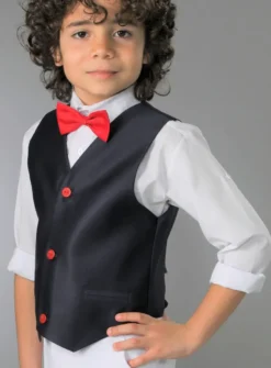 Gilet de costume satin enfant + noeud papillon