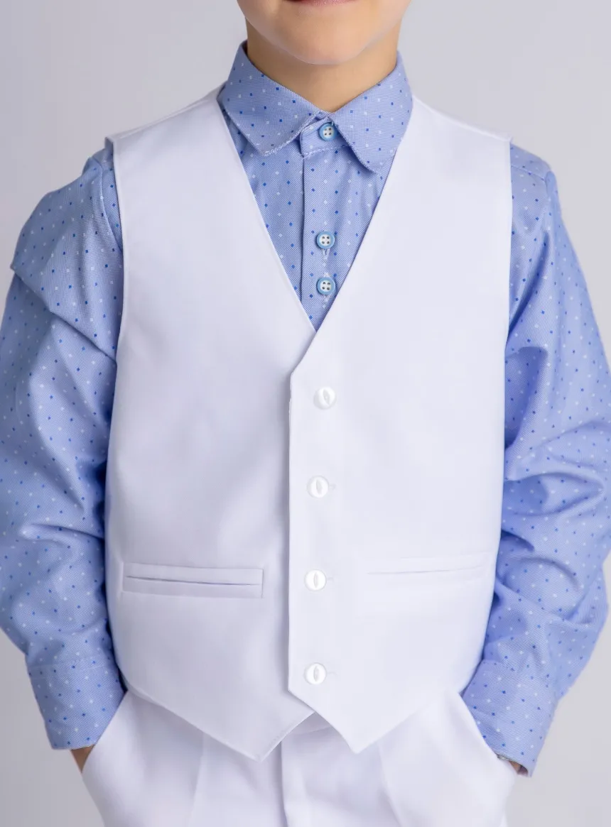 Gilet garçon Thomas blanc