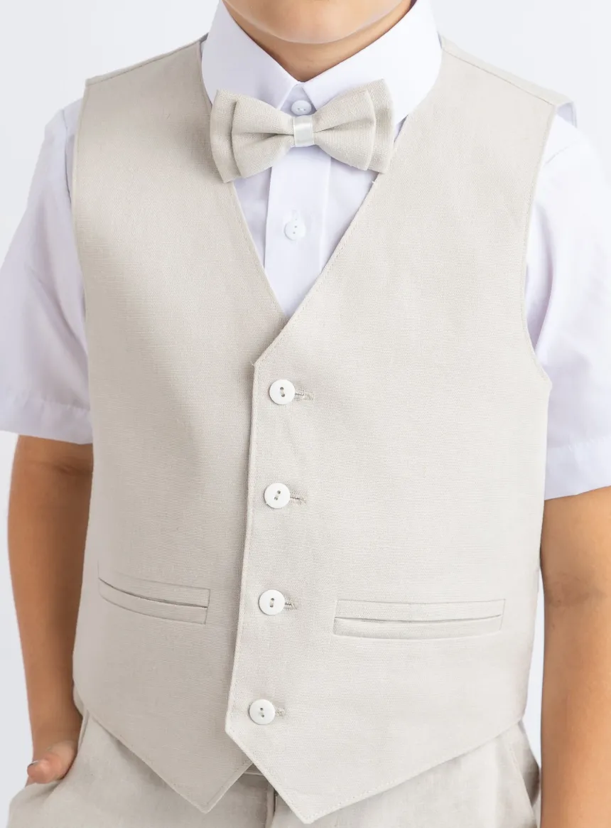 Gilet lin Beige garçon Pierre