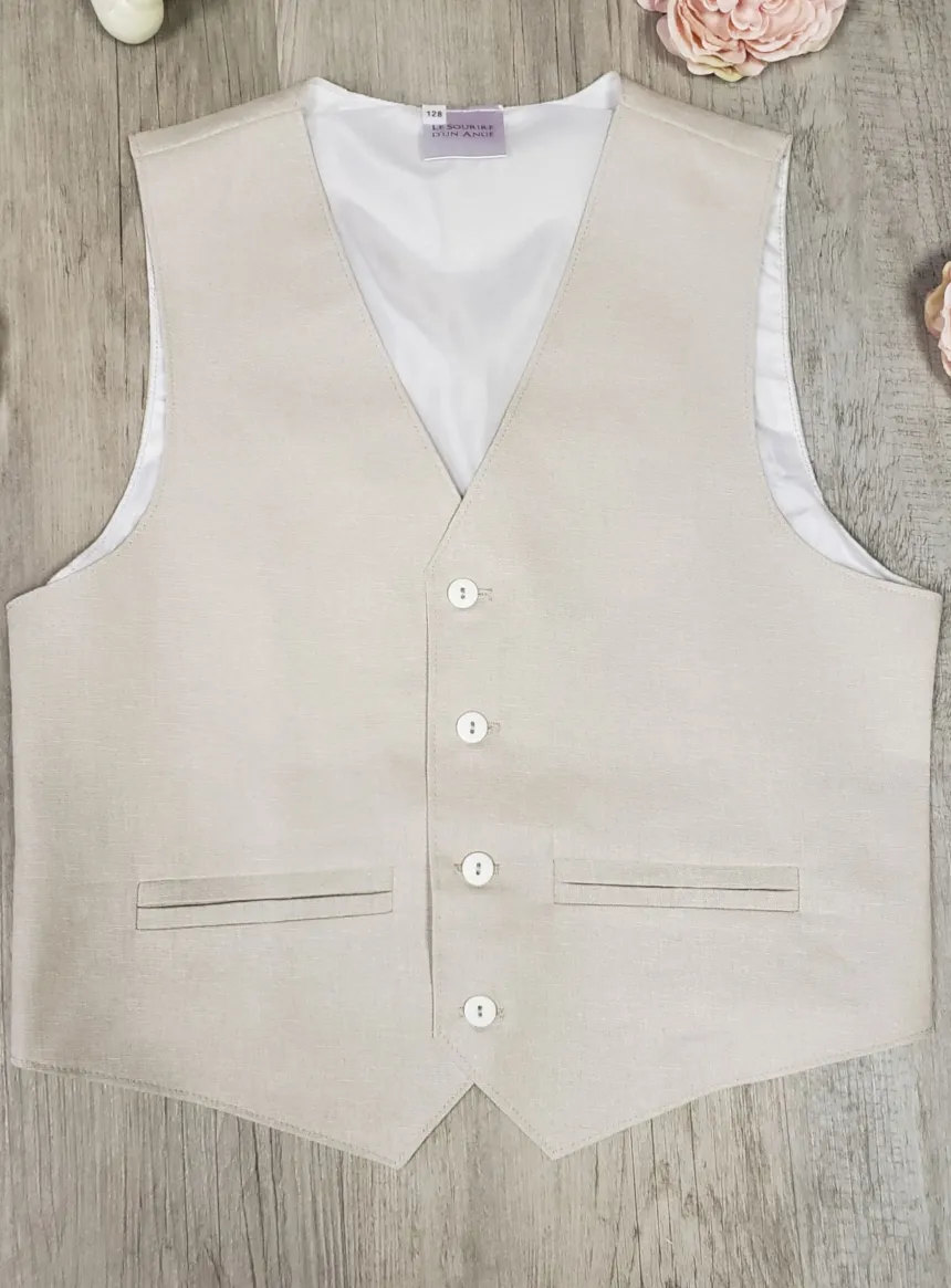 Gilet lin Beige garçon Pierre