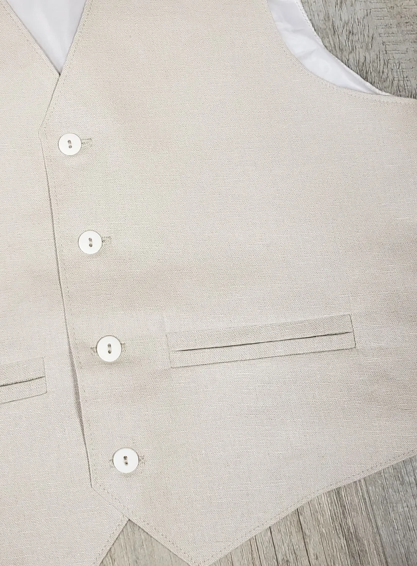 Gilet lin Beige garçon Pierre