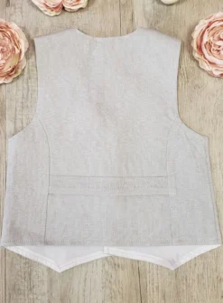 Gilet lin gris bébé et petit garçon Pierre