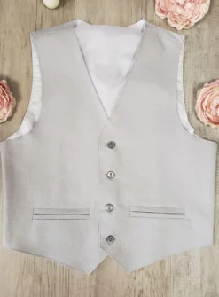 Gilet lin gris garçon Pierre Gris