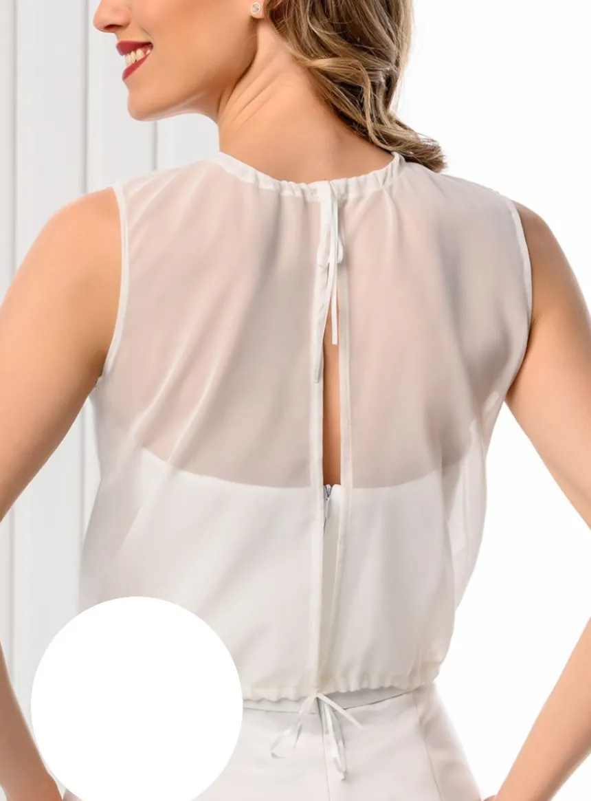 haut bustier mousseline transparente femme