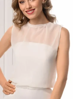 haut bustier mousseline transparente femme
