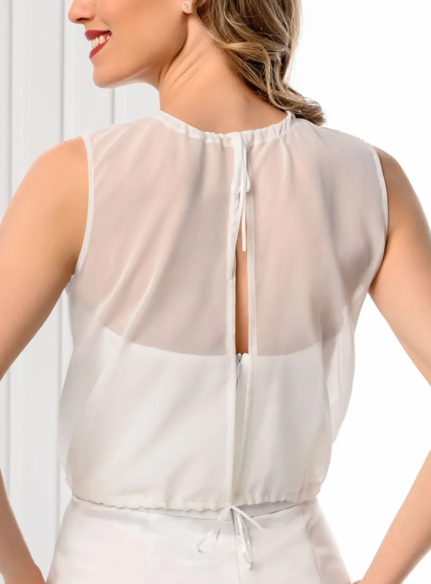 haut bustier mousseline transparente femme