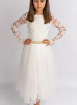 Haut dentelle fille manches longues