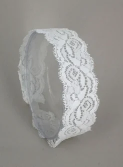 Headband dentelle blanc cassé Blanc
