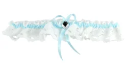 Jarretière de la mariée en coton crochet Blanc