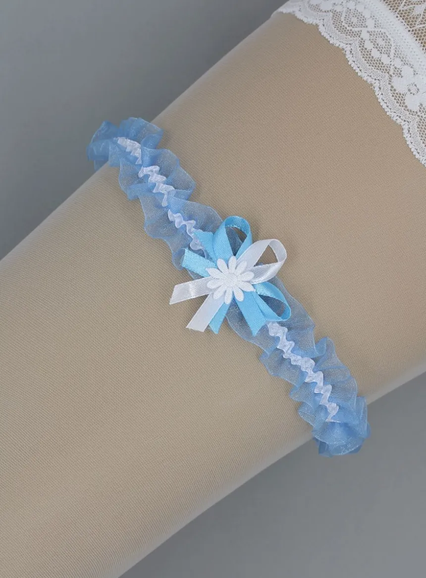 Jarretière mariage bleue