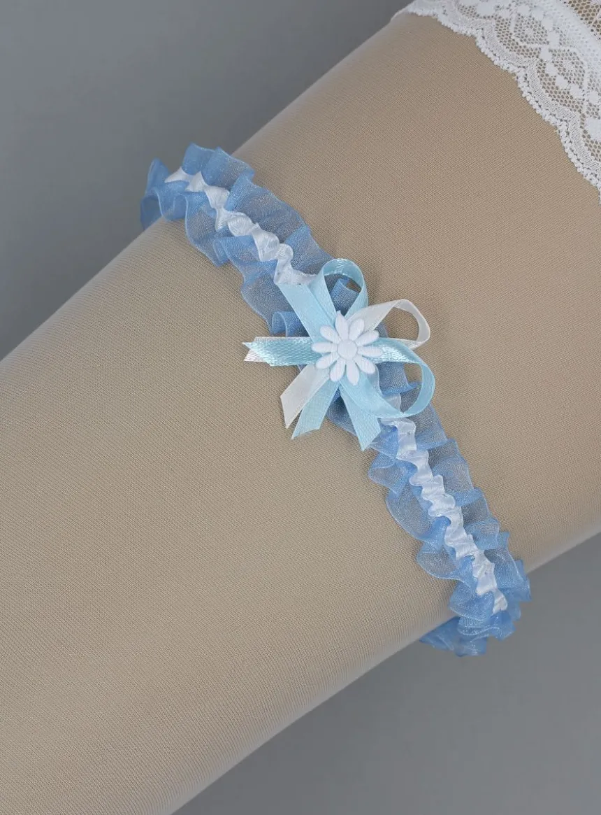 Jarretière mariage bleue