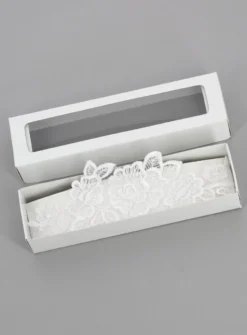 Jarretière mariage dentelle blanche Blanc