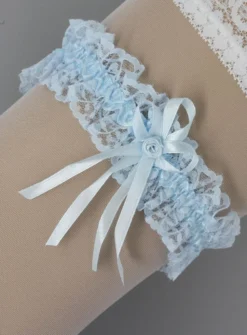 Jarretière mariage dentelle et ruban