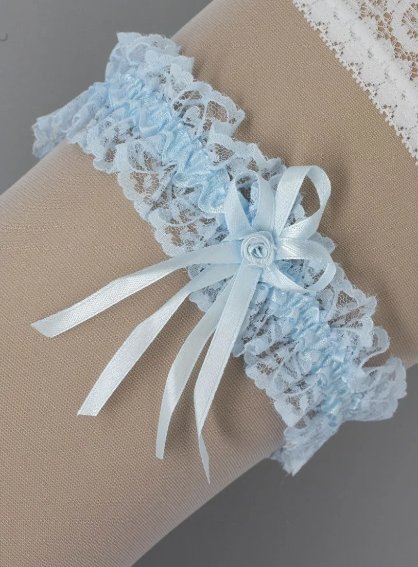 Jarretière mariage dentelle et ruban