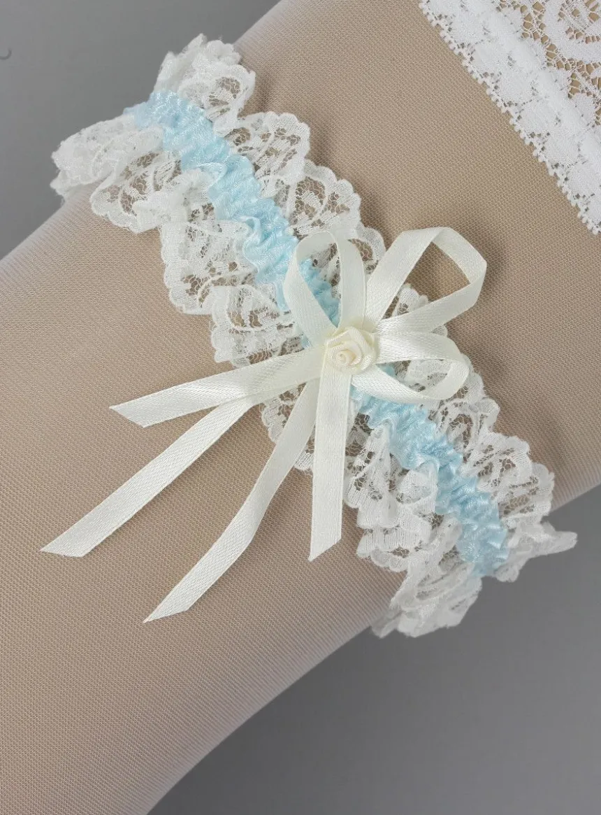 Jarretière mariage dentelle et ruban