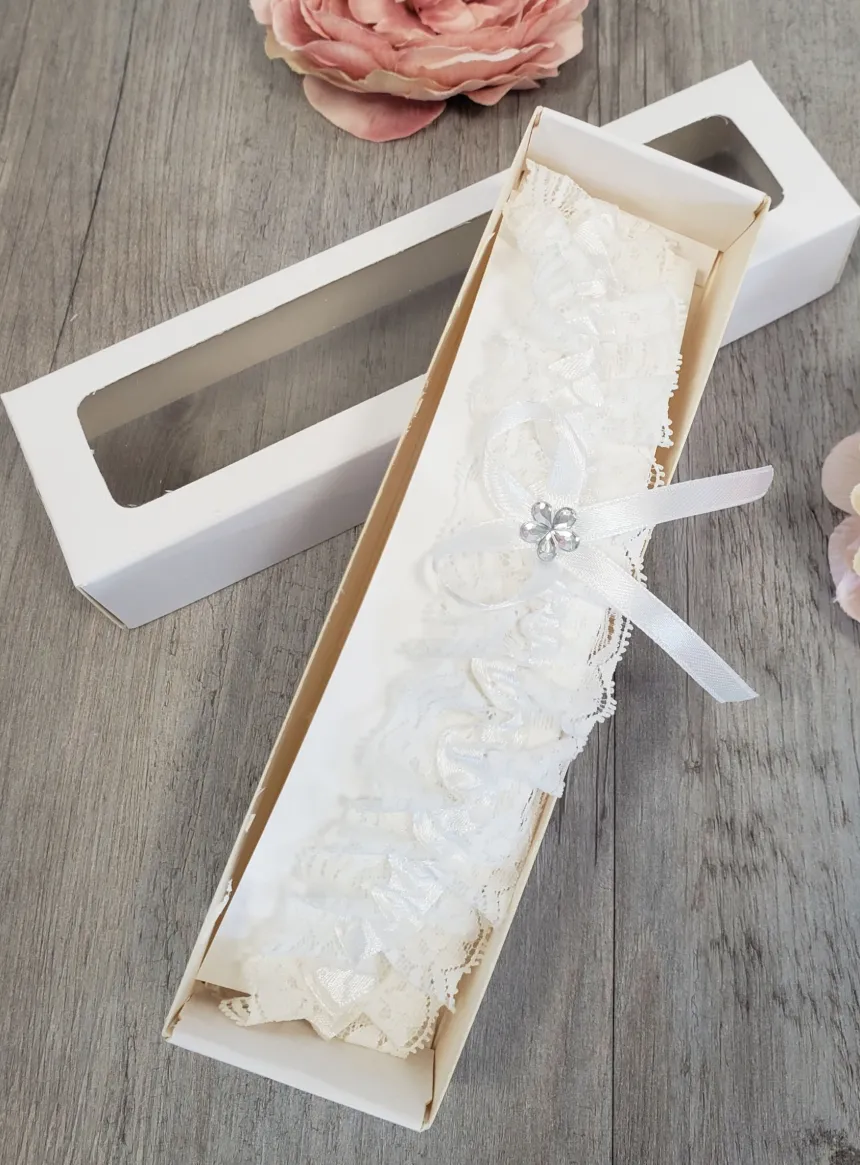Jarretière mariage dentelle et noeud