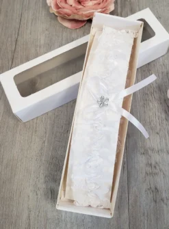 Jarretière mariage dentelle et noeud