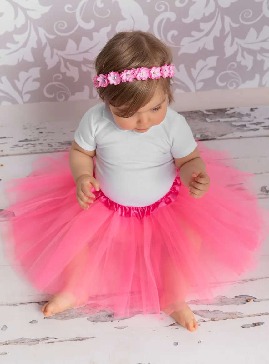 Jupe tutu fille - jupon Blanc, rose ou Rouge